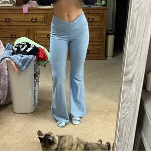 PureLuxe by Fabletics buttery soft blue yoga pants